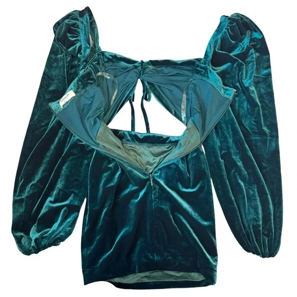 House of CB Abigail Emerald Green Velvet Mini Dress. Size XS. - Picture 10 of 16